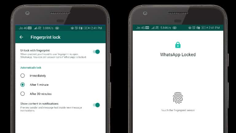 kunci sidik jari WhatsApp